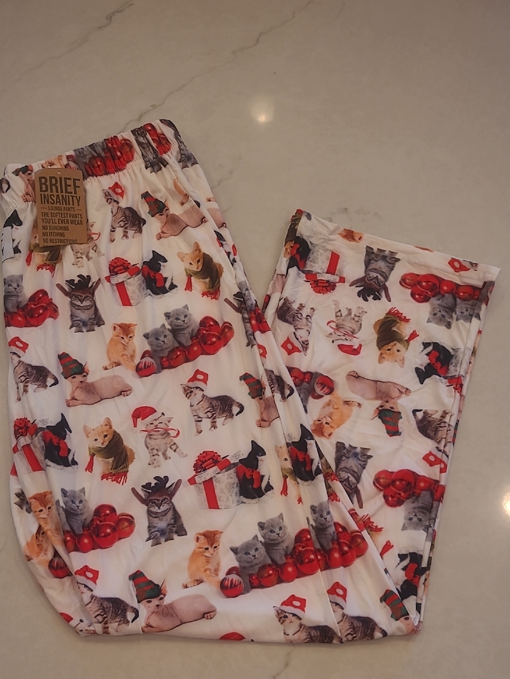 NWT!  Brief Insanity Meowy Chrisymas PJ Pants L